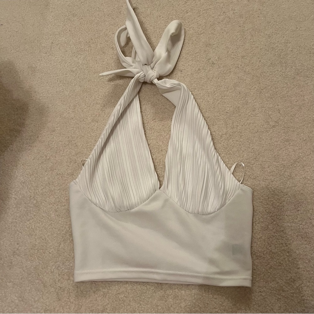 shein white halter top